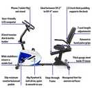 Buy Marcy RB1016 Azure Manual Magnetic Recumbent Exercise Bike