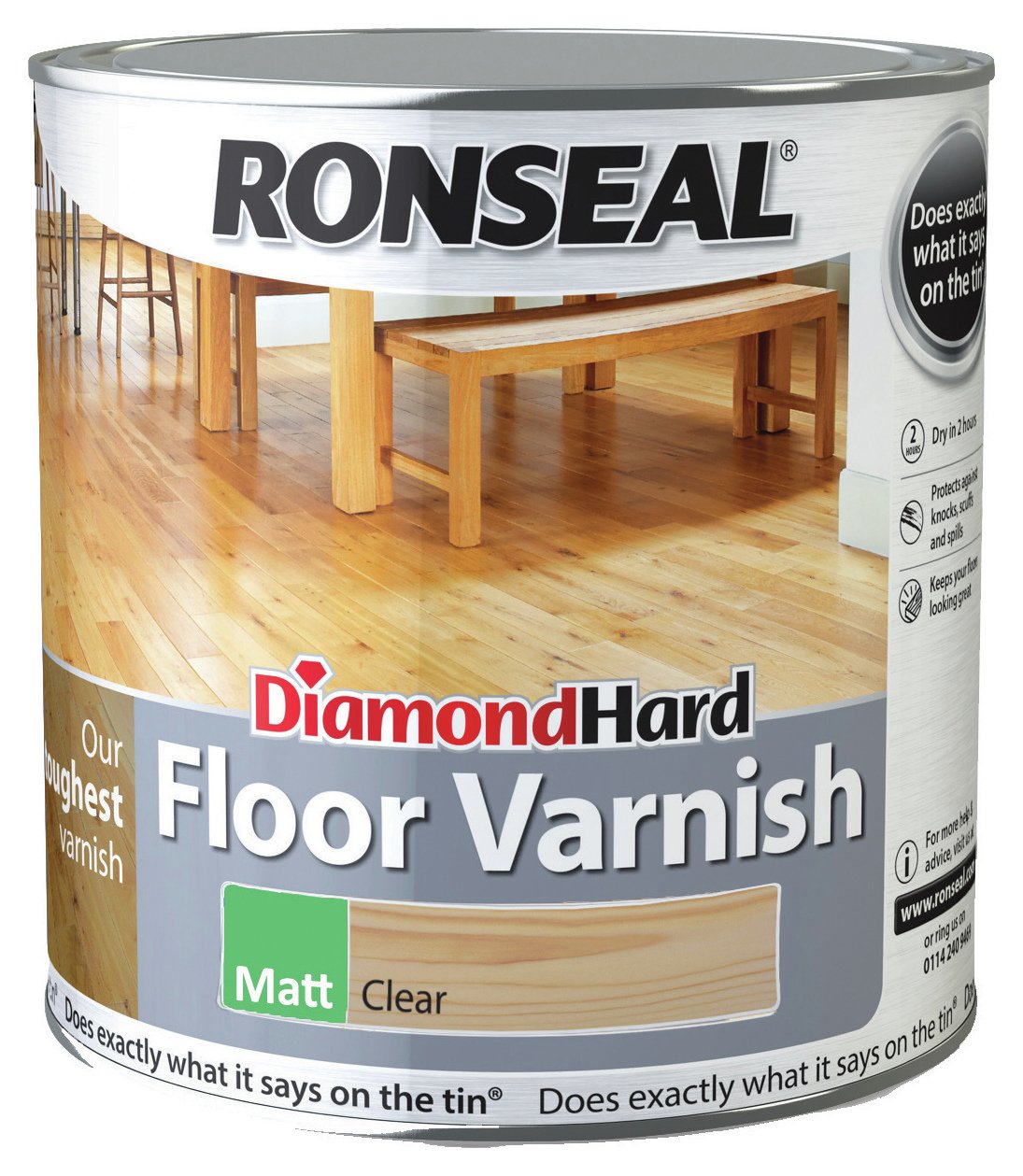 Ronseal Diamond Hard Floor Varnish - 2.5L.