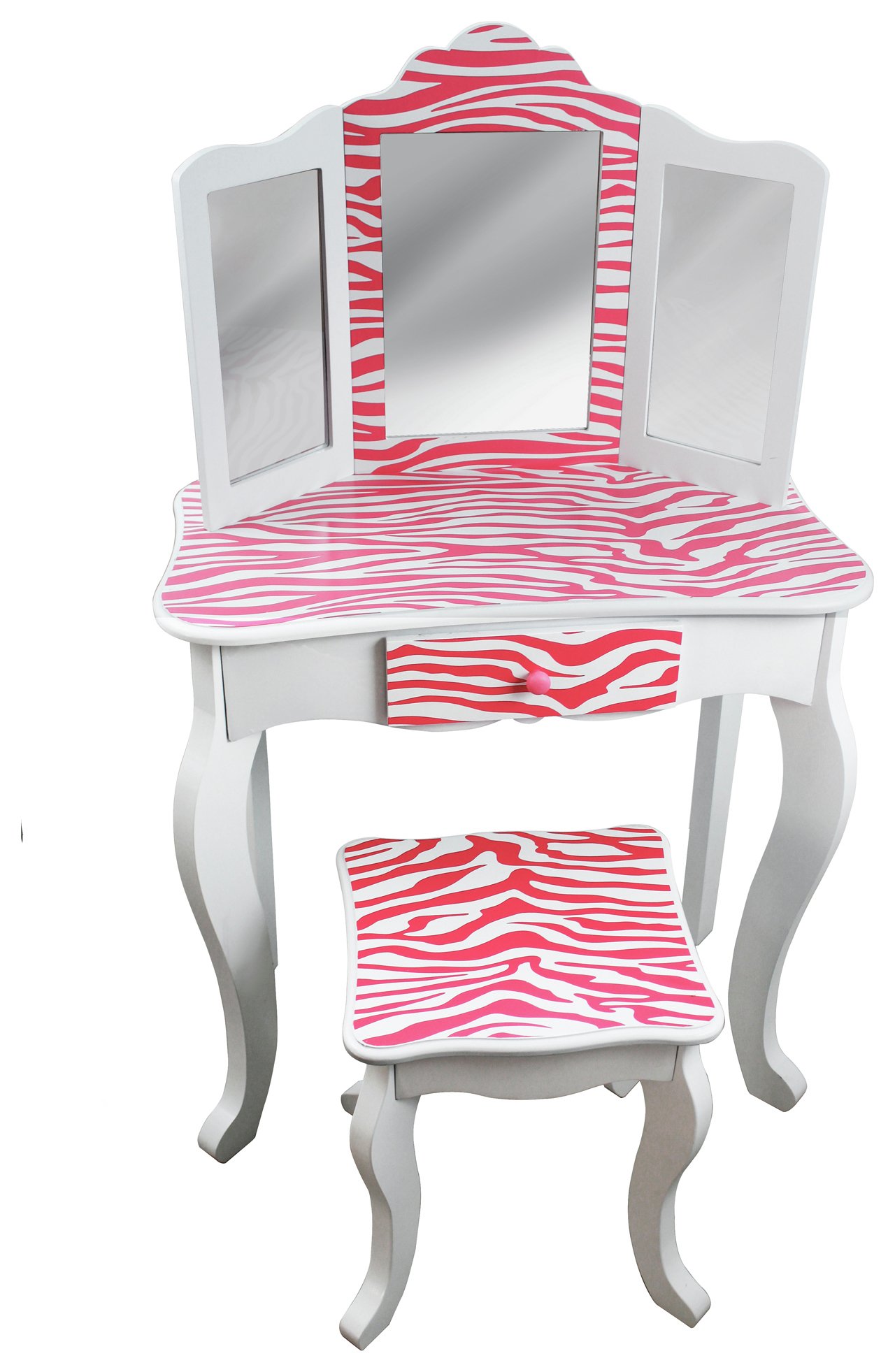 Teamson Kids Fashion Prints Vanity Table & Stool Pink Zebra Reviews