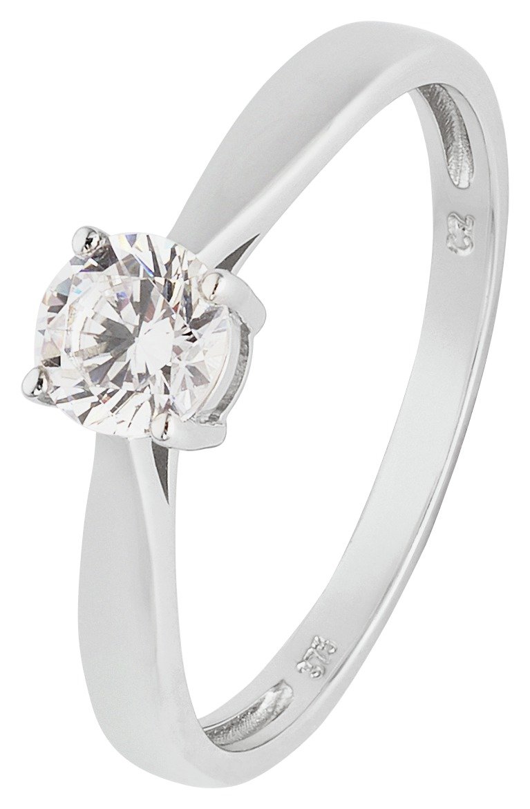 Revere 9ct White Gold 0.50ct Look Cubic Zirconia Ring