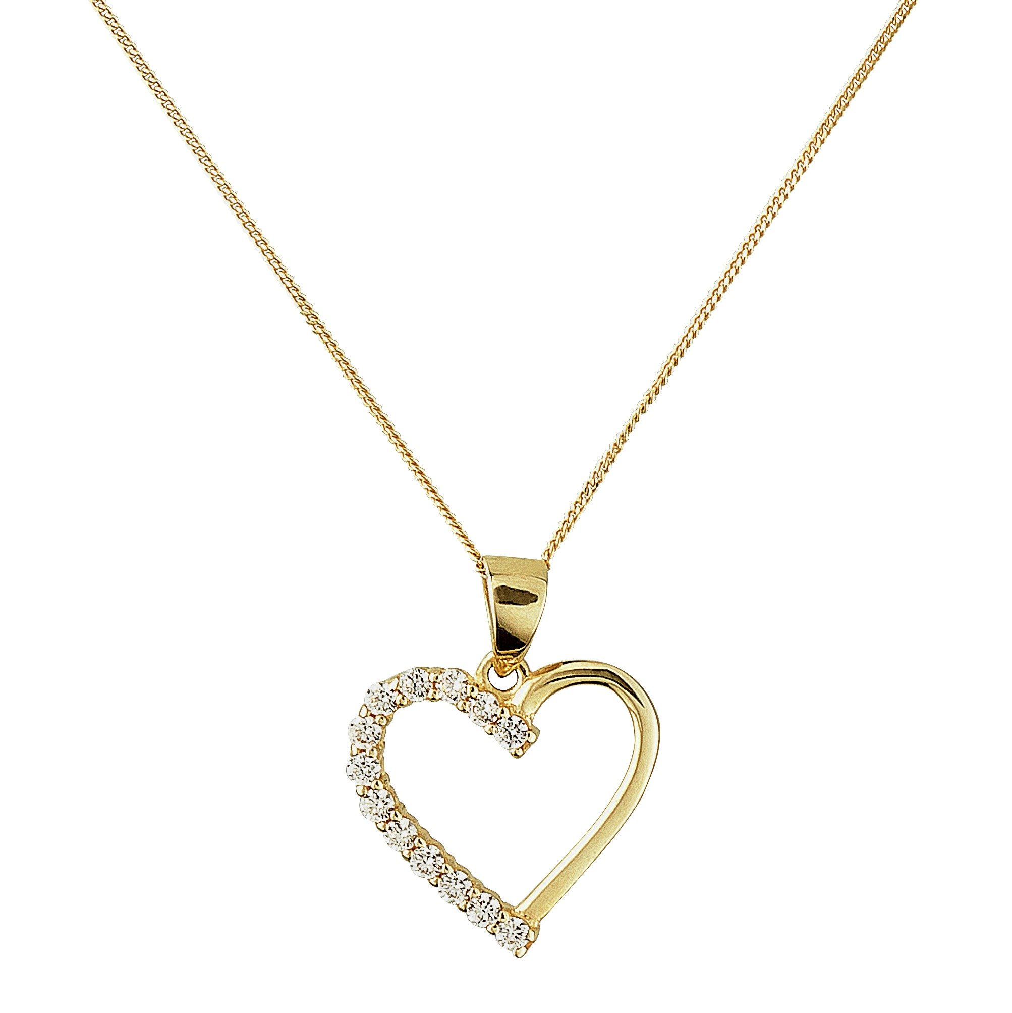 gold heart necklace for women