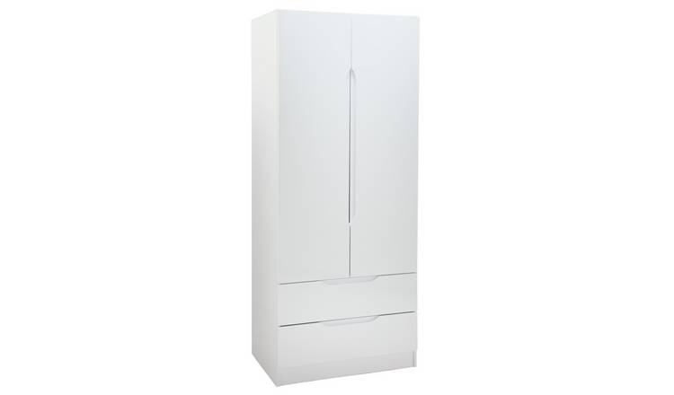 Legato 2 Door 2 Drawer Wardrobe - White Gloss