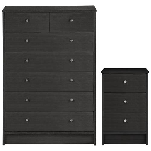 Buy Argos Home Malibu Bedside 5 2 Drawer Set Black Oak