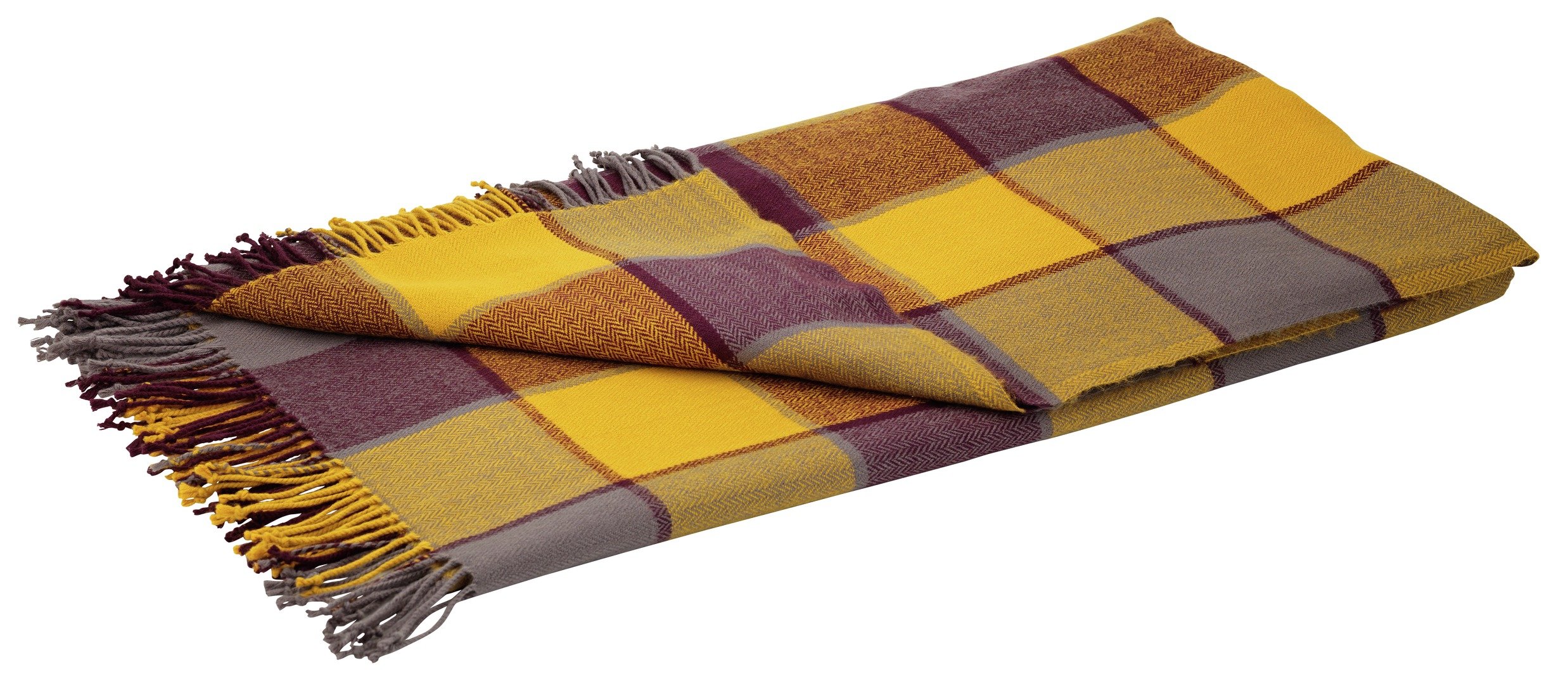 Review of Sainsbury's Home Ochre and Mulberry Check Throw