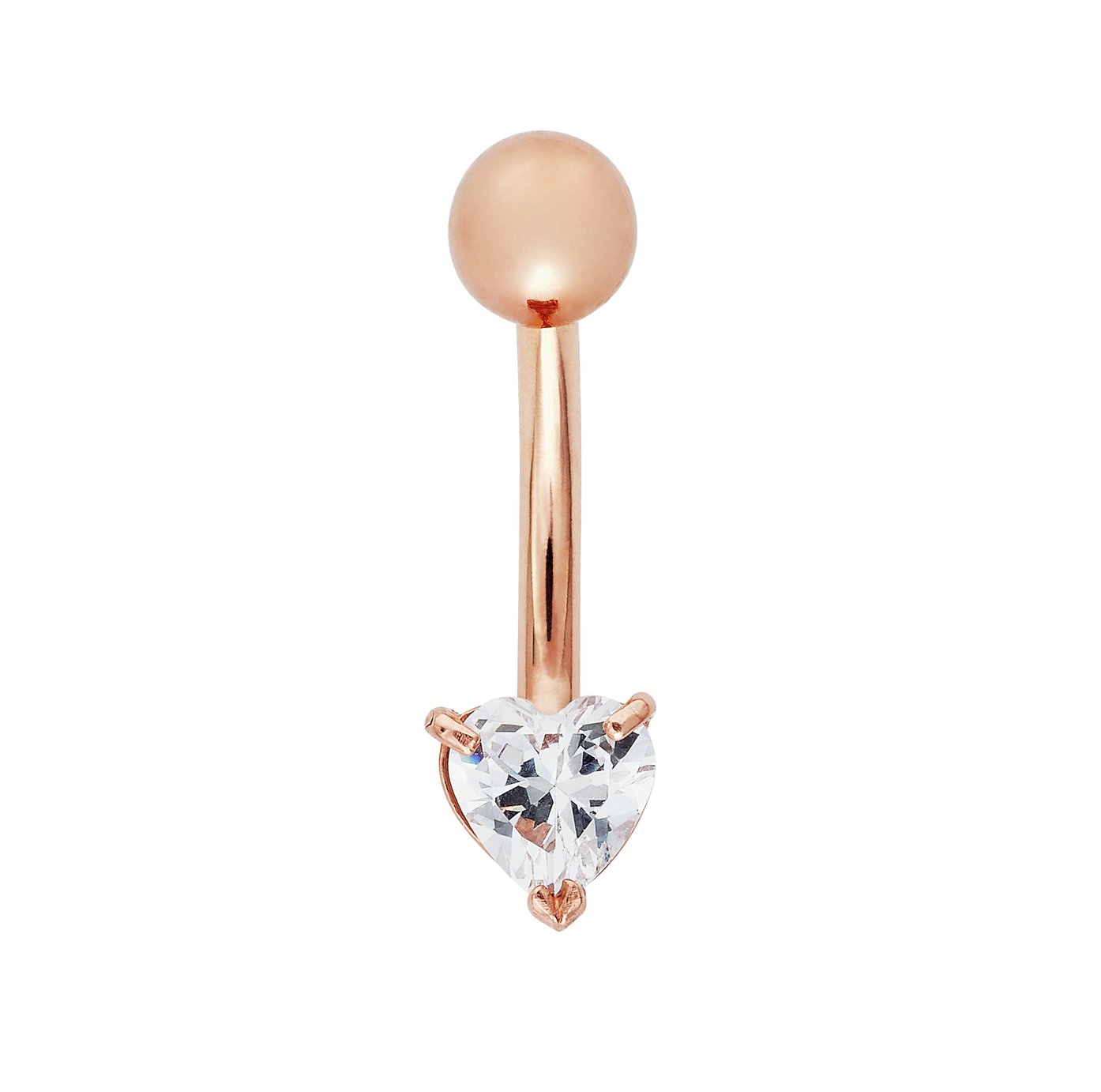 State of Mine 9ct Rose Gold Cubic Zirconia Heart Belly Bar Review