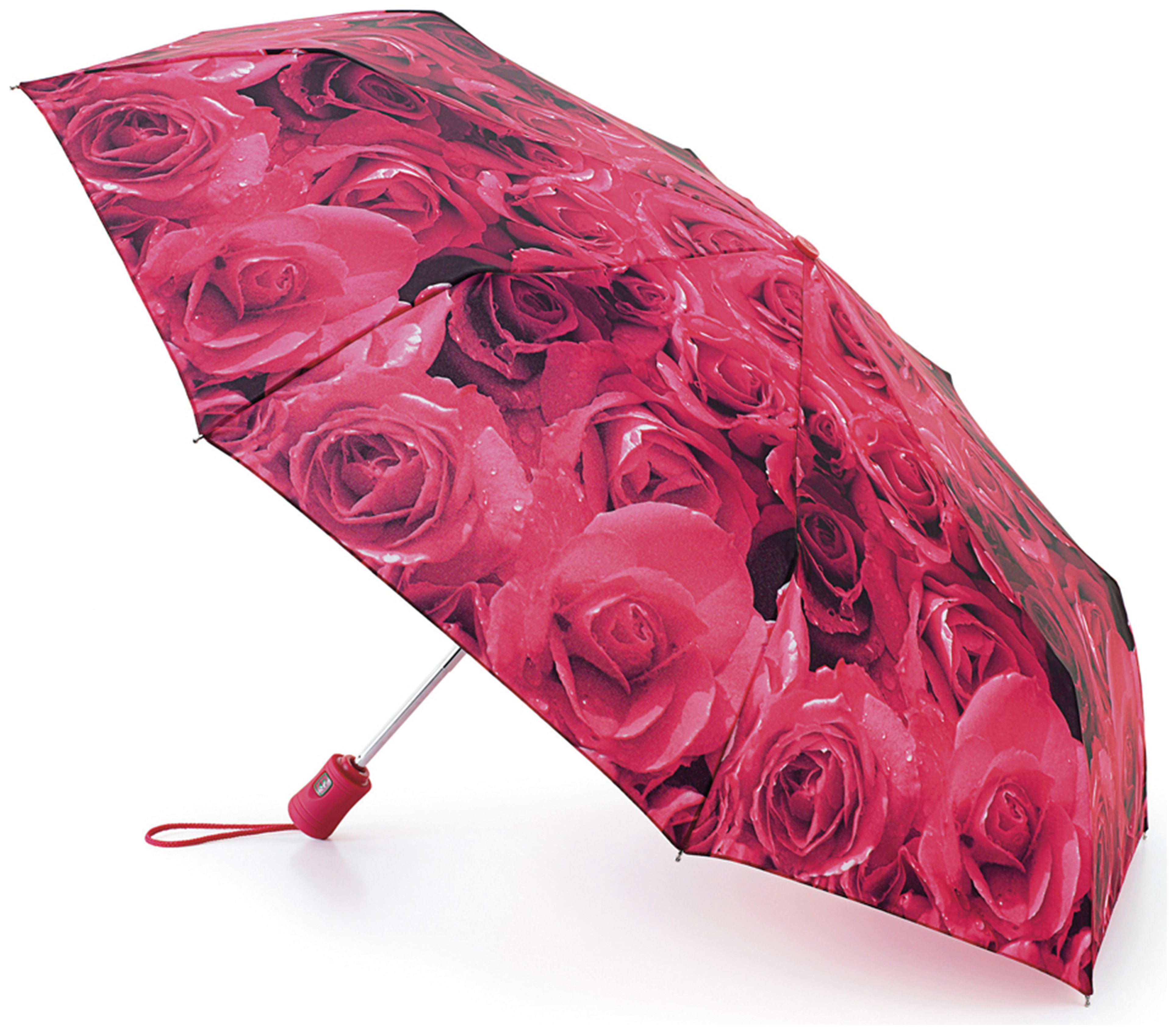 Fulton Open & Close Umbrella - Rose Red