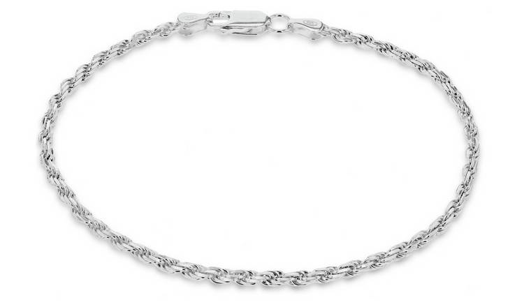 Revere Italian Silver Diamond Cut Rope 7.5 Inch Bracelet