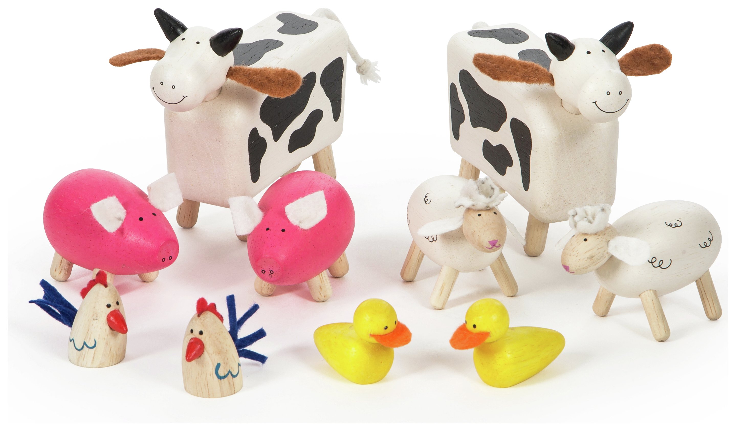 Tidlo Wooden Farm Animals - 10 Pack