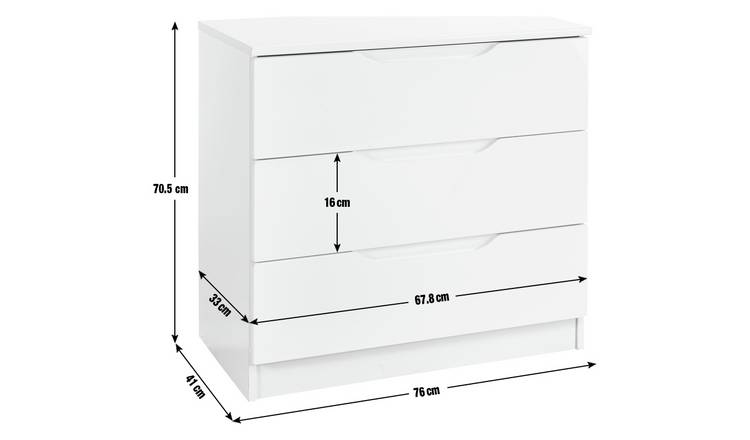 White gloss chest on sale of drawers argos