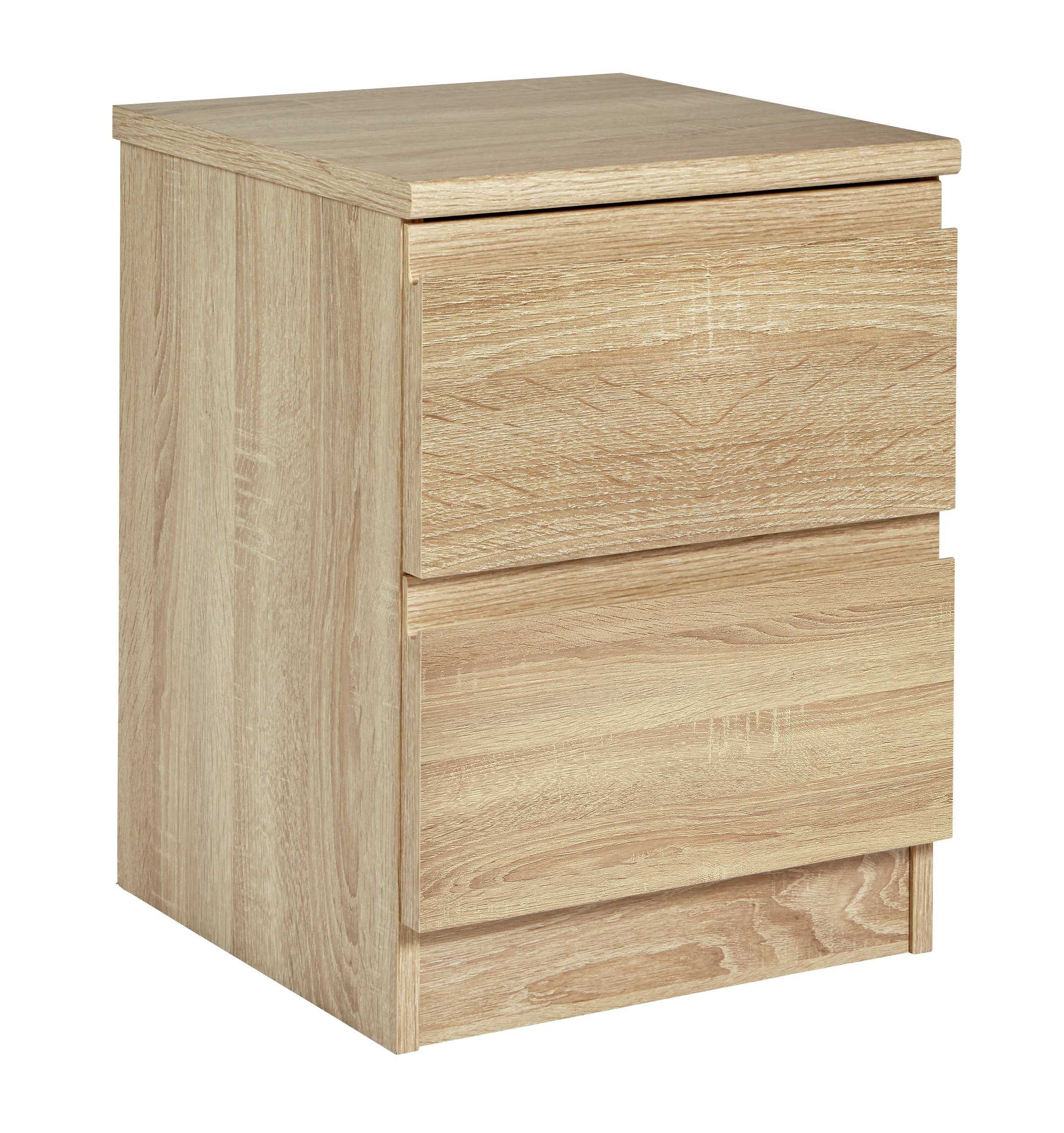 Avenue 2 Drawer Bedside Table - Natural Oak Effect