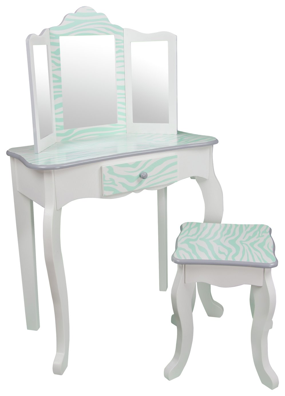 Teamson Kids Fashion Prints Vanity Table & Stool Blue Zebra Reviews