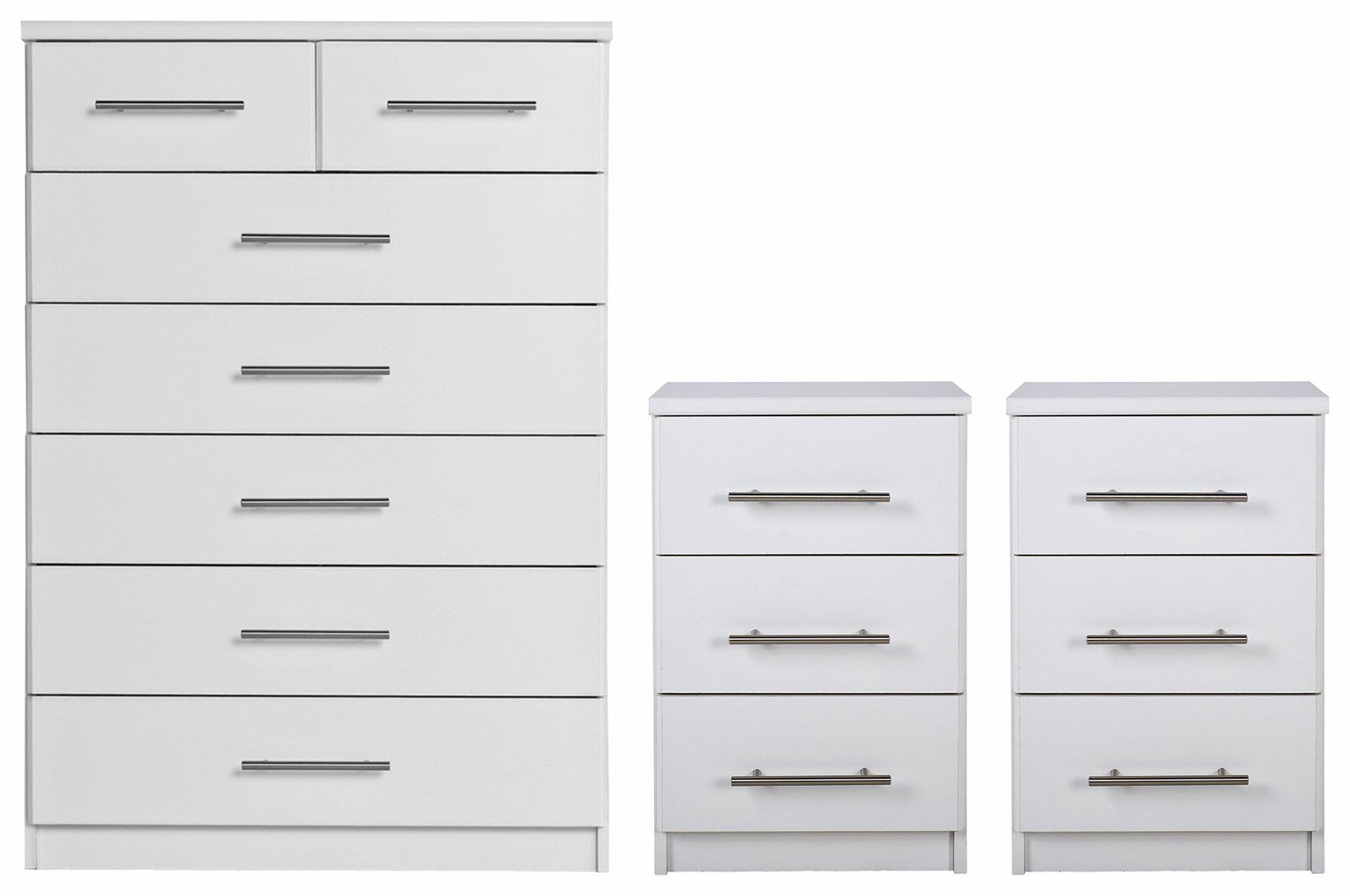 Argos Home Normandy 2 Bedside & 5 2 Drawer Chest Set - White