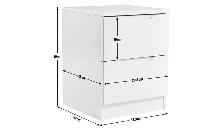 Grey gloss deals bedside table argos