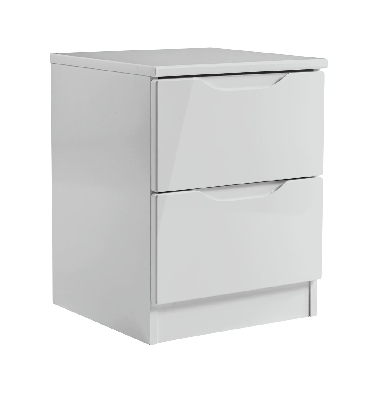 Legato 2 Drawer Bedside Table - Grey Gloss