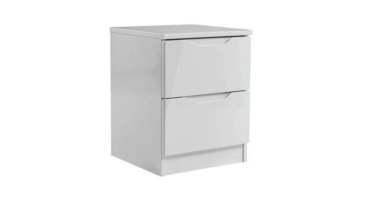 Grey gloss bedside on sale table ikea