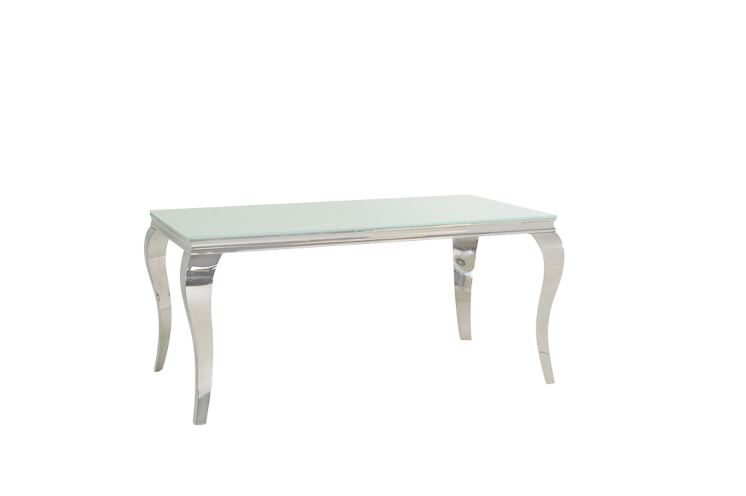 Furnoko Louis Glass 4 Seater Table - White