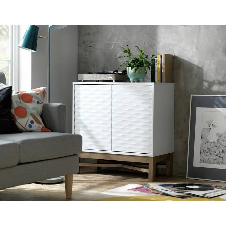 Habitat Zander Textured Small Sideboard -White & Oak 0