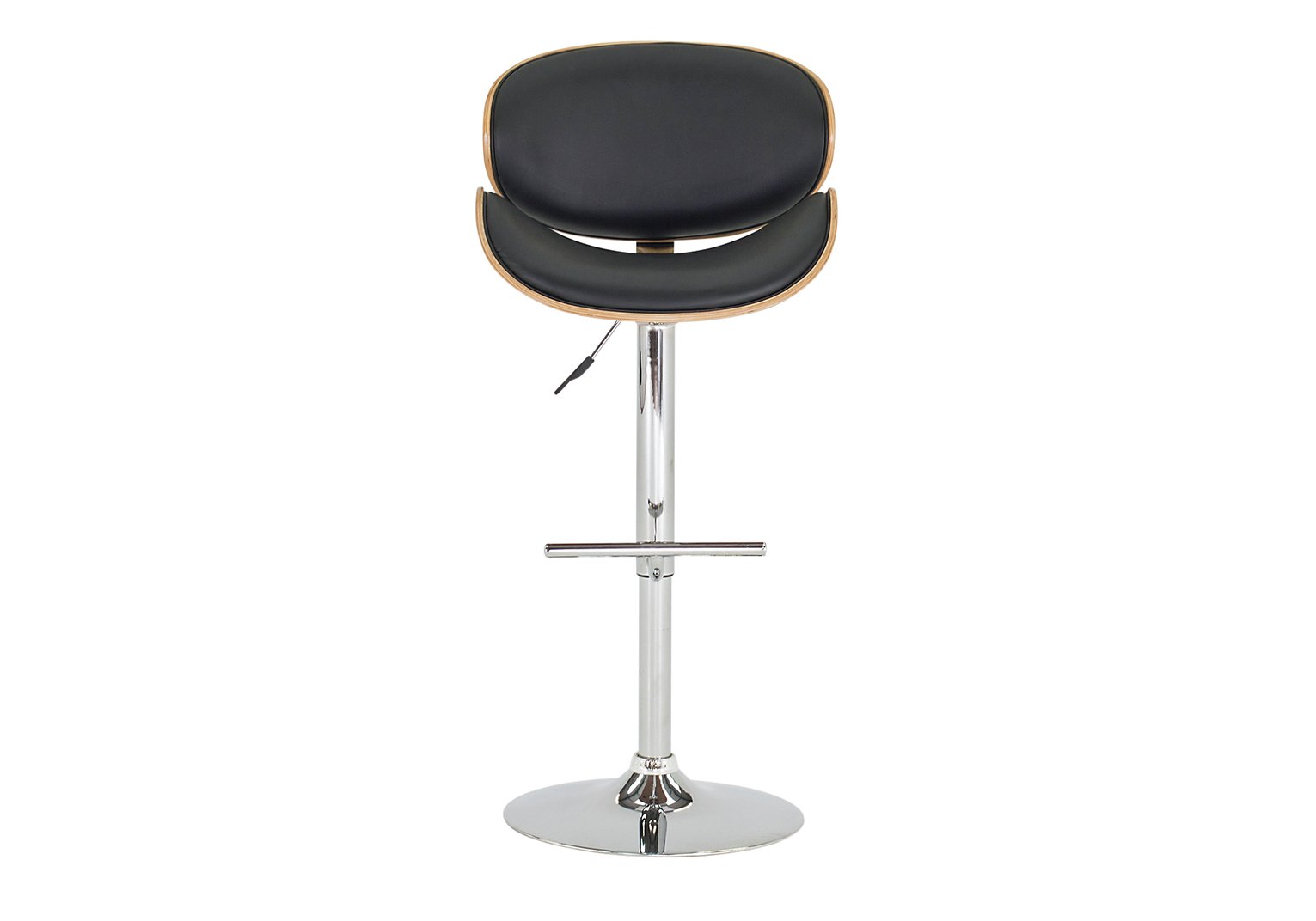 Furnoko Rocco Leather Effect Bar Stool - Black