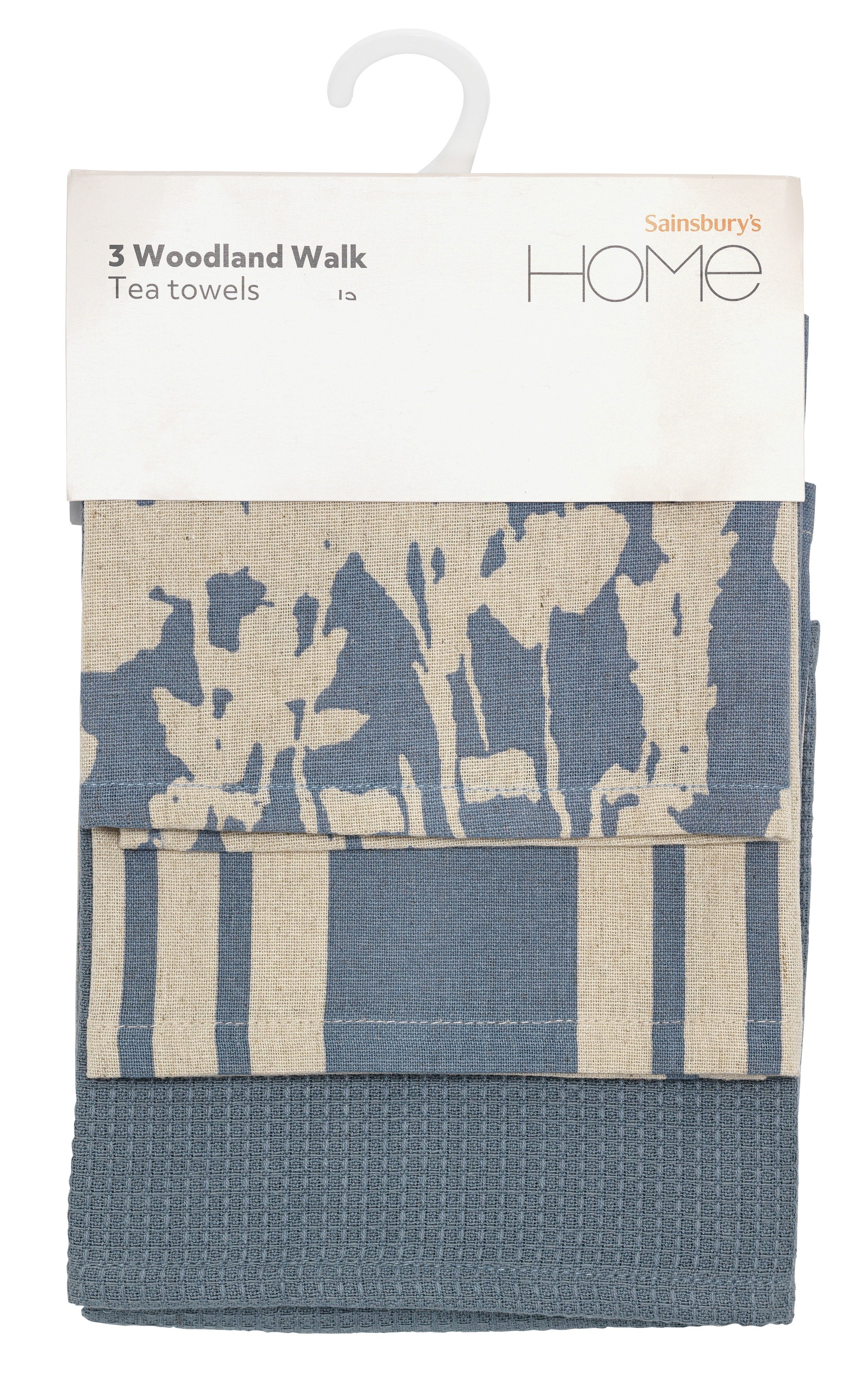 Sainsbury's Home Pack of 3 Woodland Walk Tea Towels