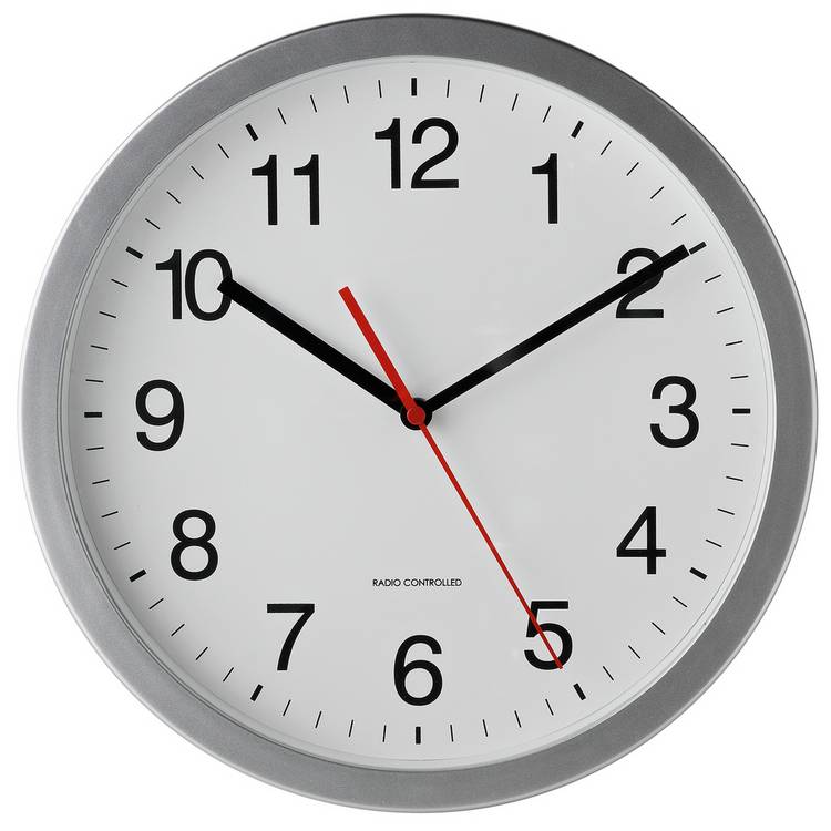 Habitat Radio Controlled Wall Clock - Silver 0