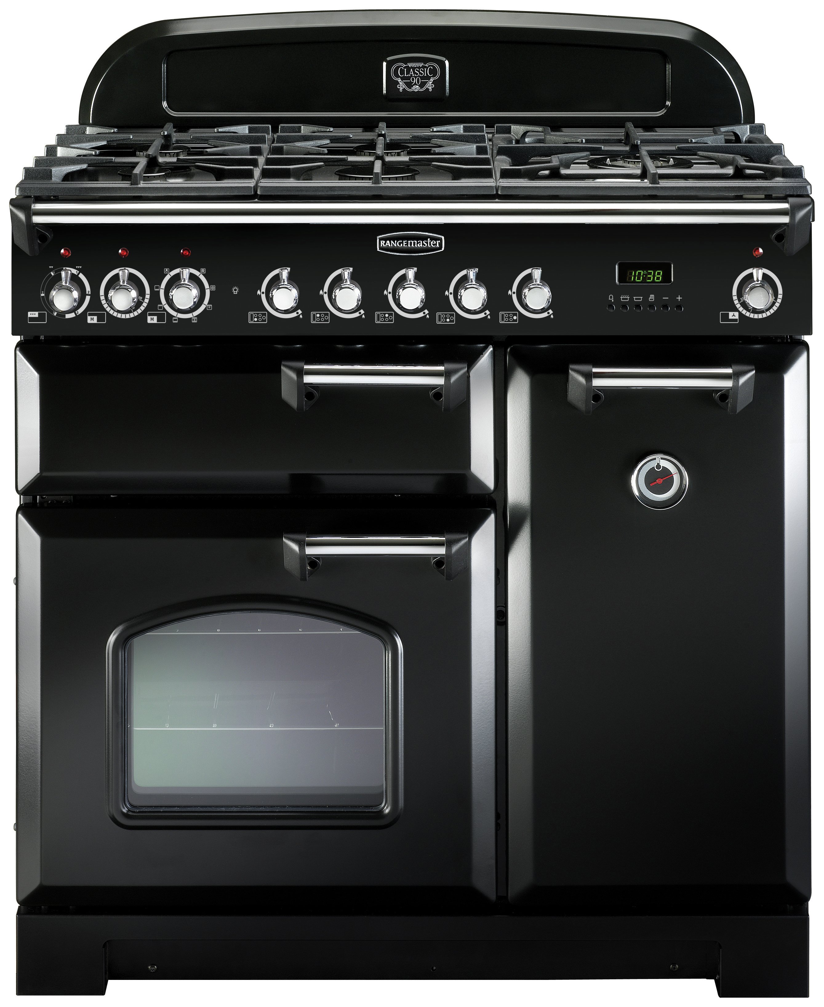 Rangemaster Classic Deluxe 110cm Dual Fuel Cooker - Black