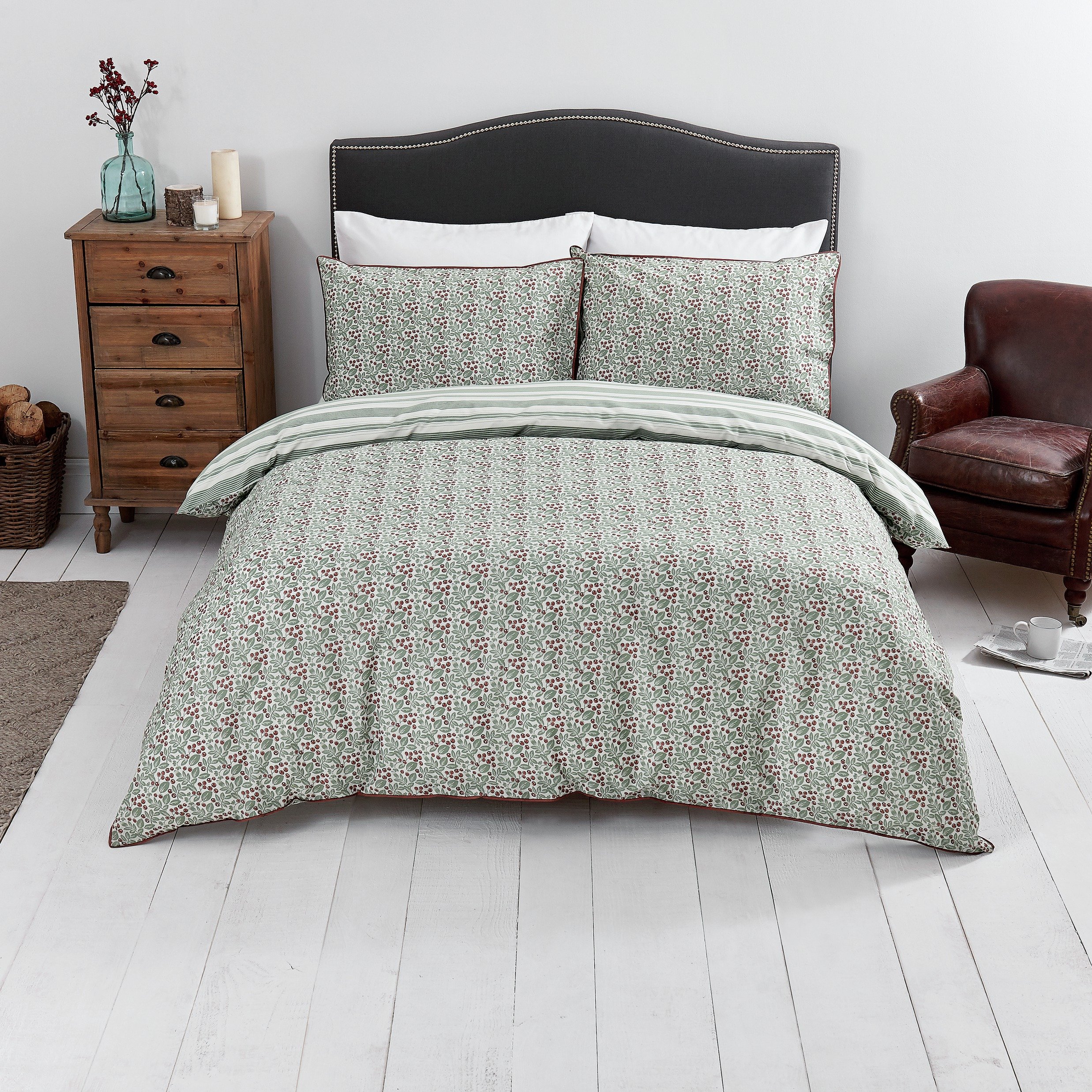 Sainsbury S Home Berries Print Duvet Cover Set Single 7379411