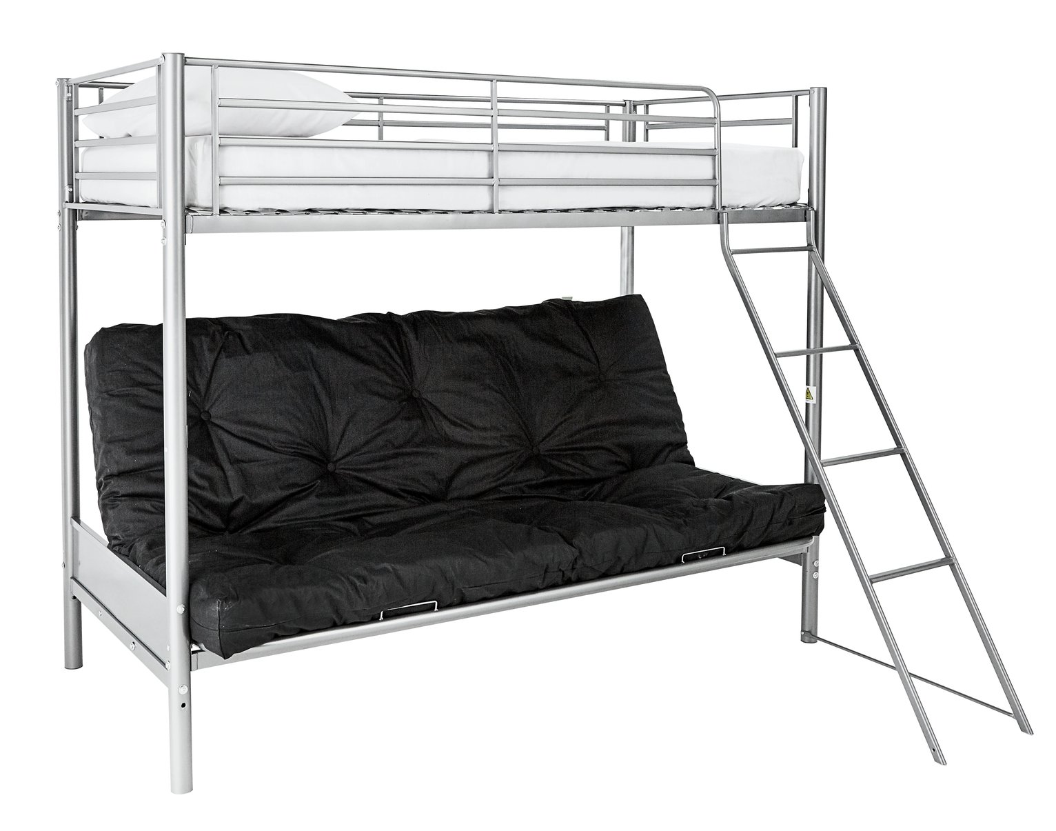 Argos Home Metal Bunk Bed Frame with Black Futon Reviews Updated