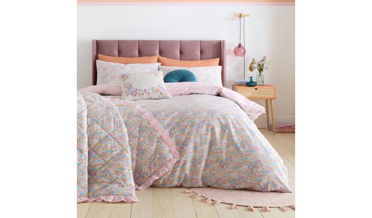 Catherine Lansfield Darcy Floral Pink Bedding Set- King size