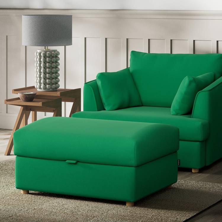 Habitat Holmfirth  Fabric Footstool - Emerald Green  0