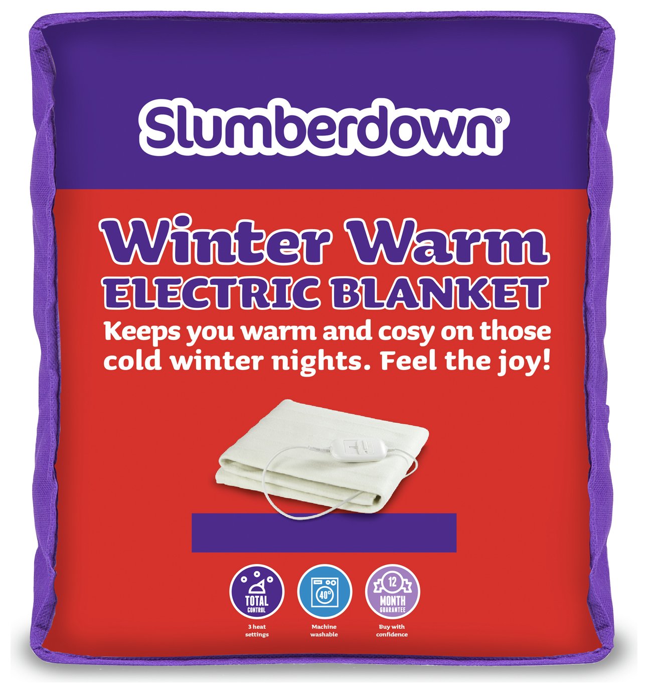 Slumberdown Winter Warm Electric Blanket Single 7390861