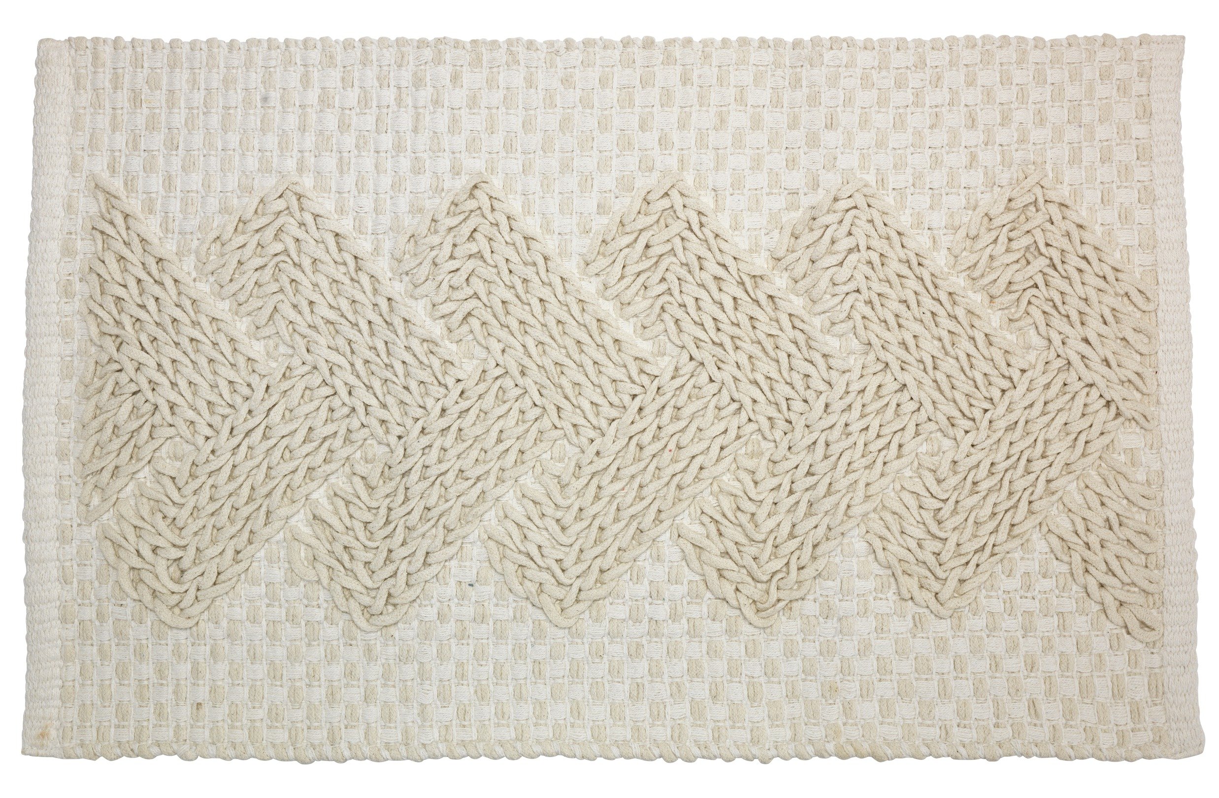 Sainsbury's Home Cable Weave Bath Mat - White