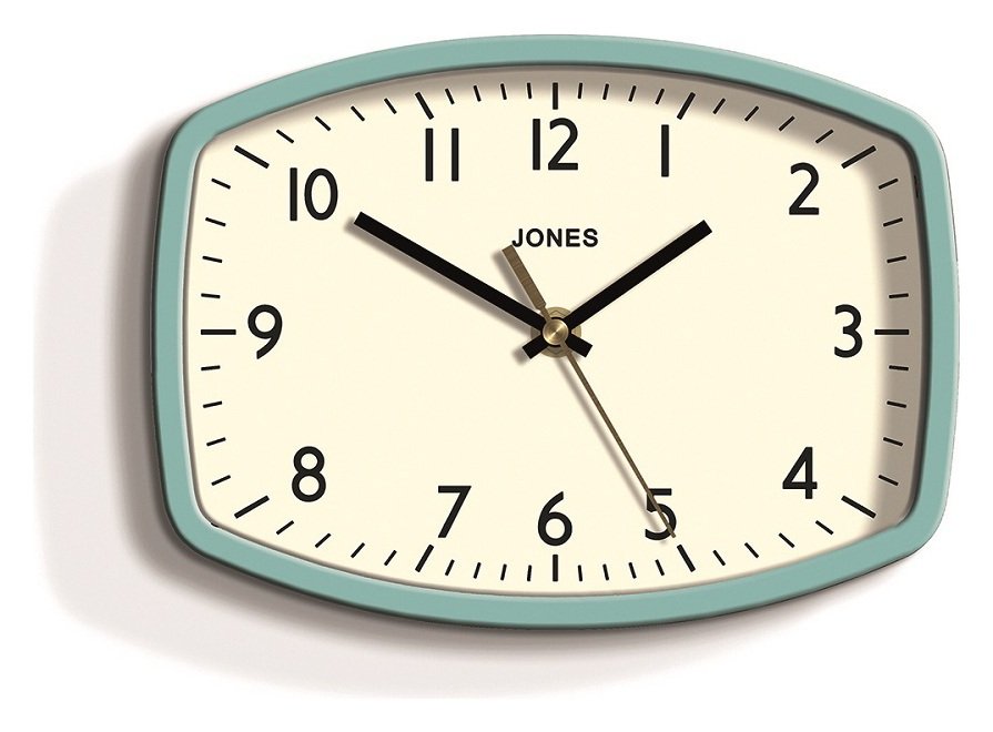 Jones Sketch Retro Wall Clock - Blue