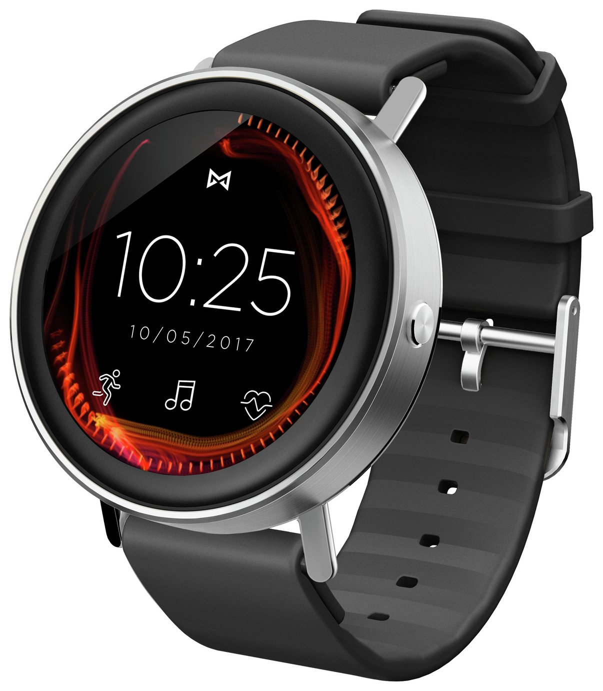 Misfit Vapor Gen 1 Smart Watch - Black & Silver Silicone