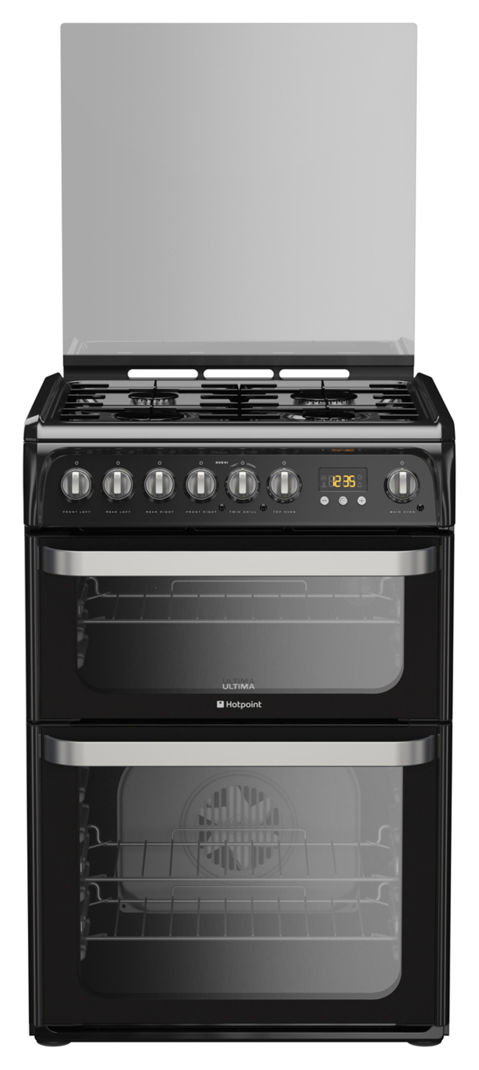 Hotpoint HUD61KS 60cm Double Oven Dual Fuel Cooker - Black