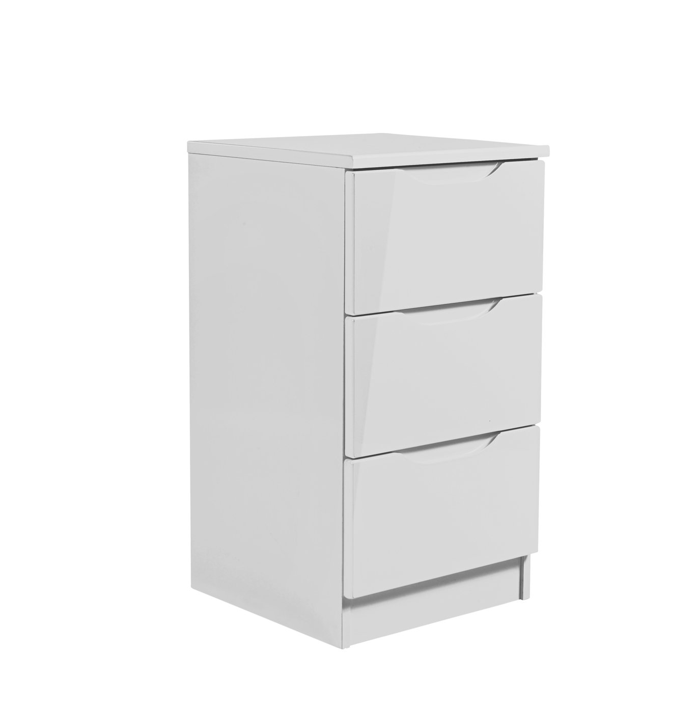 Legato 3 Drawer Bedside Table - Grey Gloss