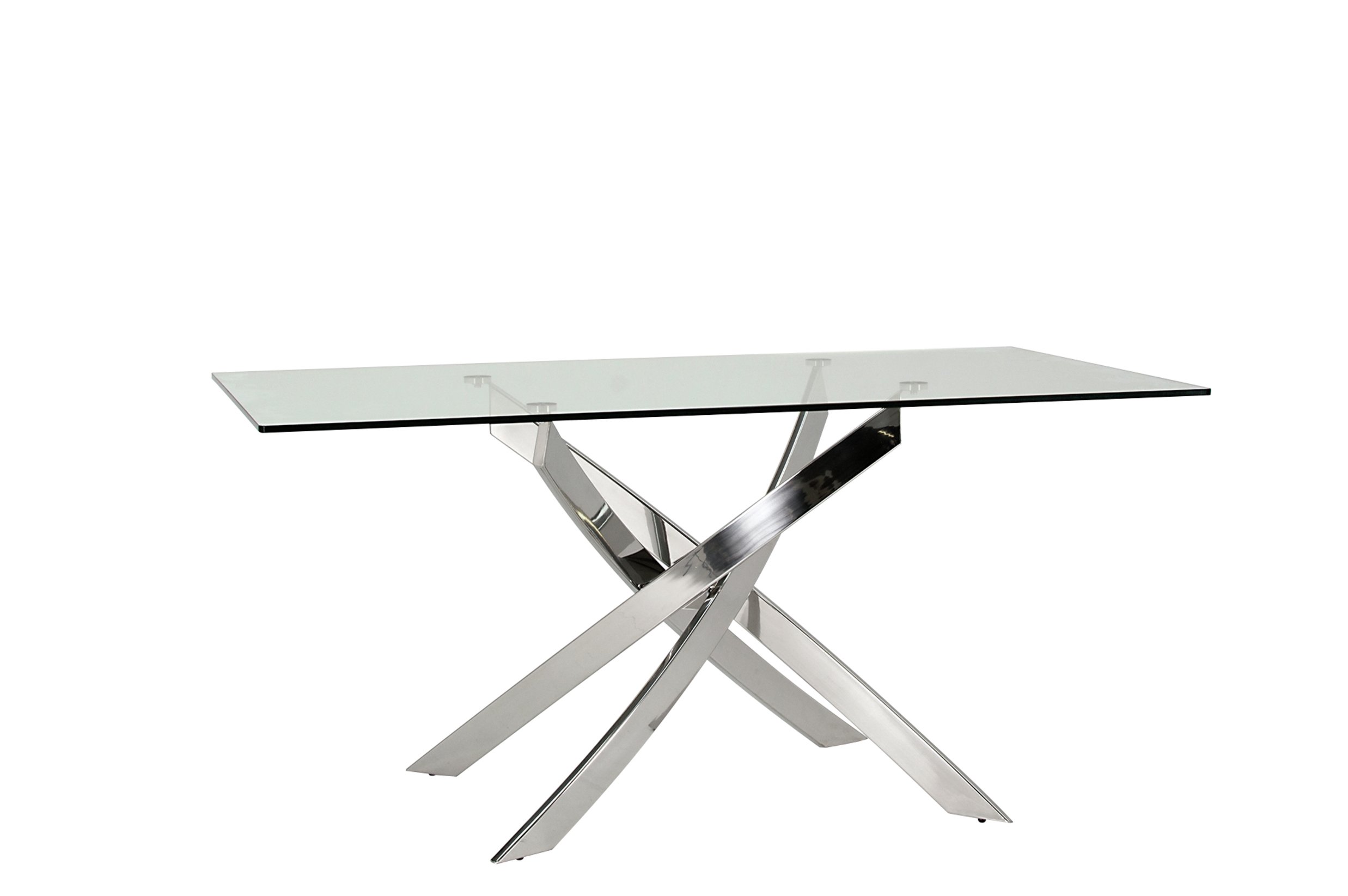 Furnoko Kalmar Glass 4 Seater Table - Clear