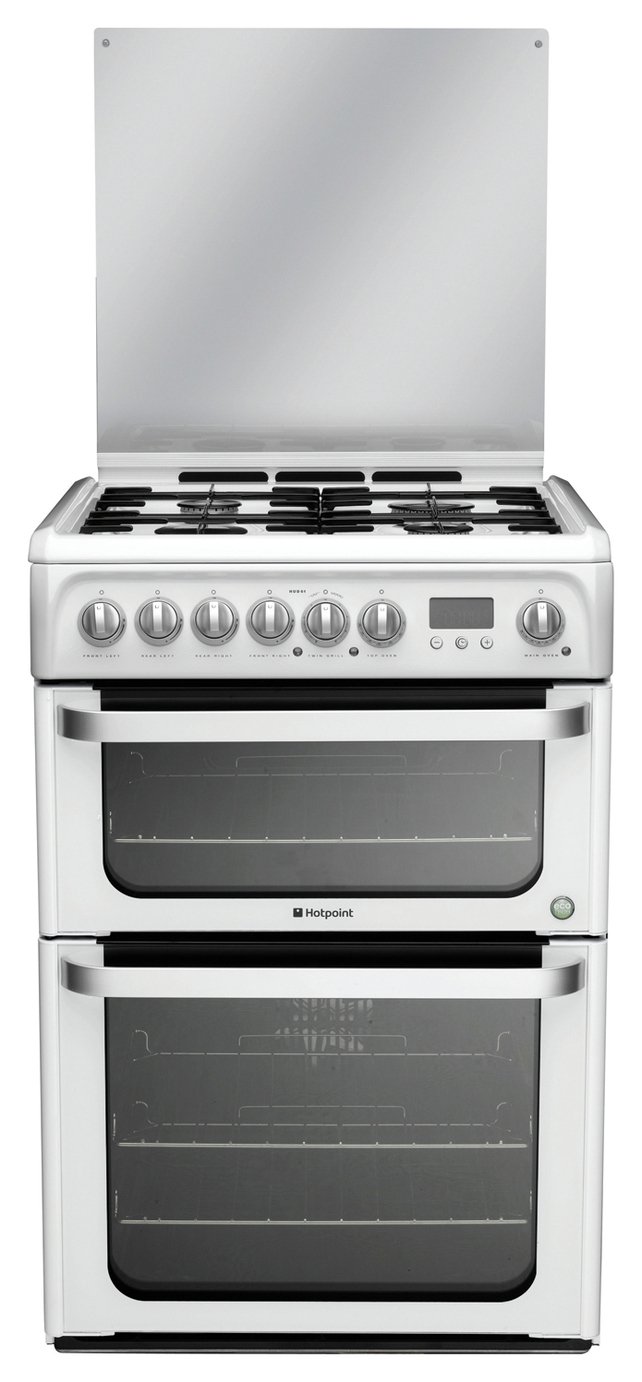 Hotpoint HUD61PS 60cm Double Oven Dual Fuel Cooker - White