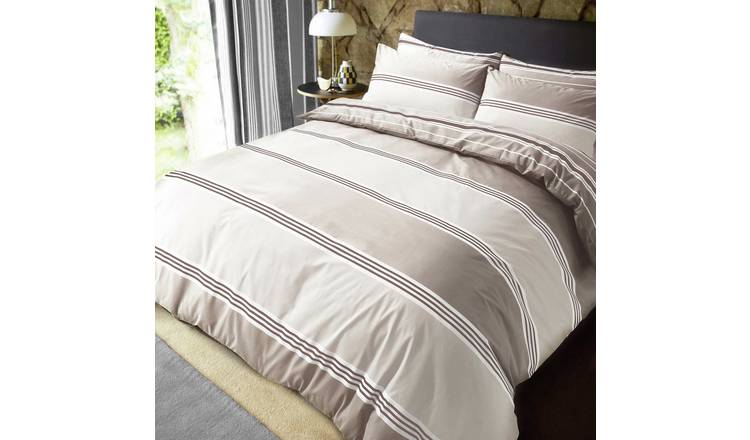 Buy Pieridae Natural Banded Striped Bedding Set Kingsize Duvet