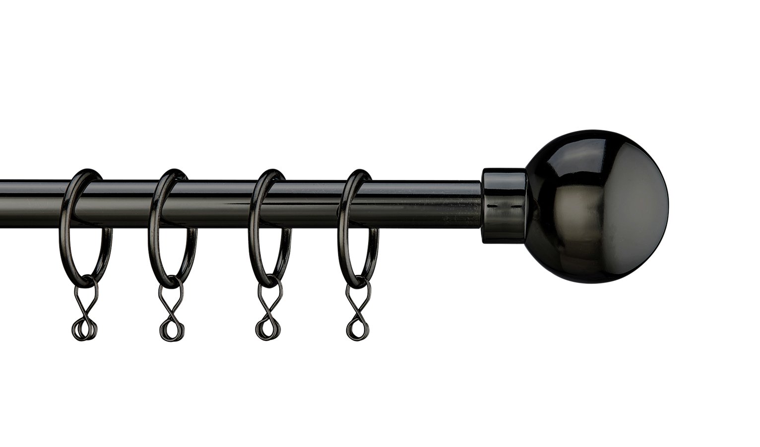 Argos Home Ext Metal Classic Ball Curtain Pole -Black Nickel