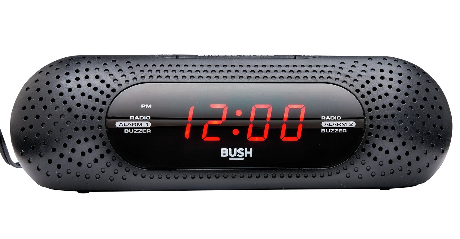 Bush FM USB Clock Radio Black 