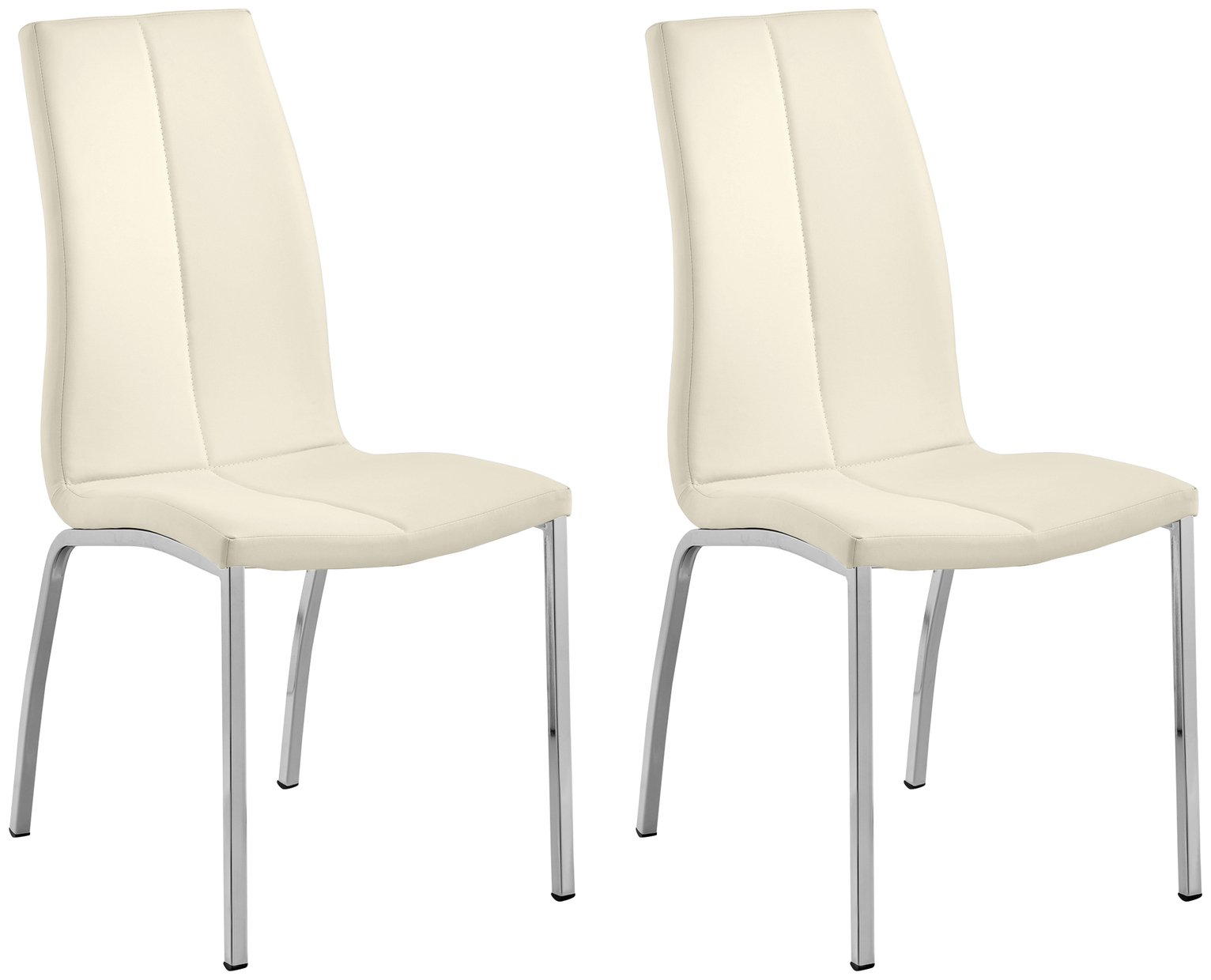 Argos Home Milo Pair of Curve Back Chairs - Ivory