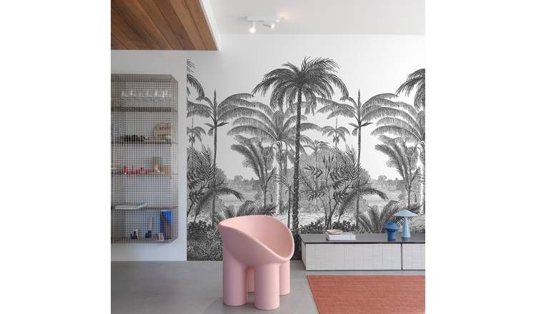 Grandeco Etched Palm Tree 3 Lane Repeatable Wallpaper Mural  - 1.59 x 2.8m