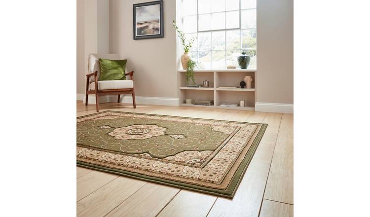 Mega Flooring Green Traditional Bordered Rug - 120 x 170cm