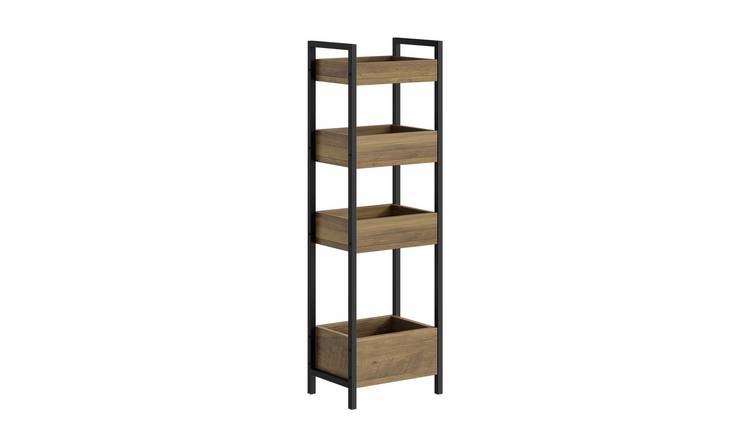 SoBuy 4 Shelf Slim Bathroom Shelf Freestanding - Brown