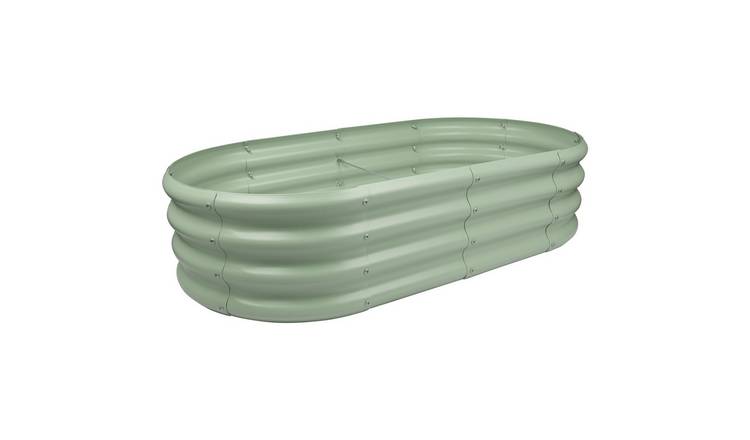 Harbour Housewares Rounded Steel Raised Garden Bed 120cm x 60cm - Green