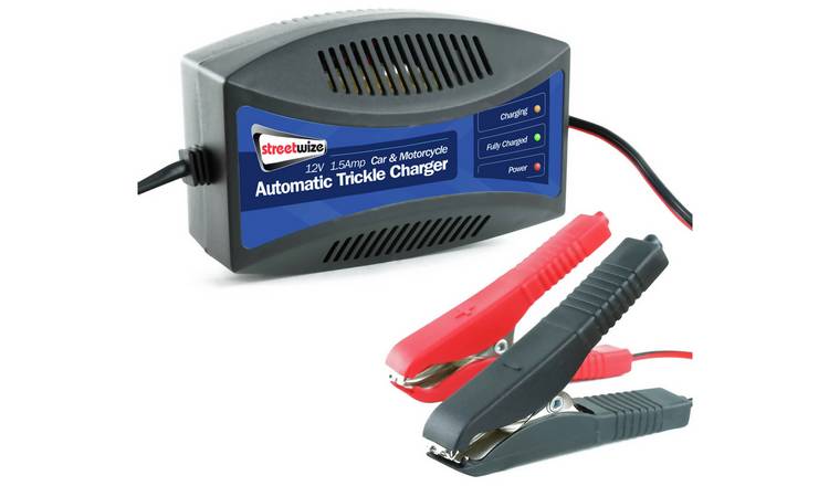 Car battery charger says deals fully charged