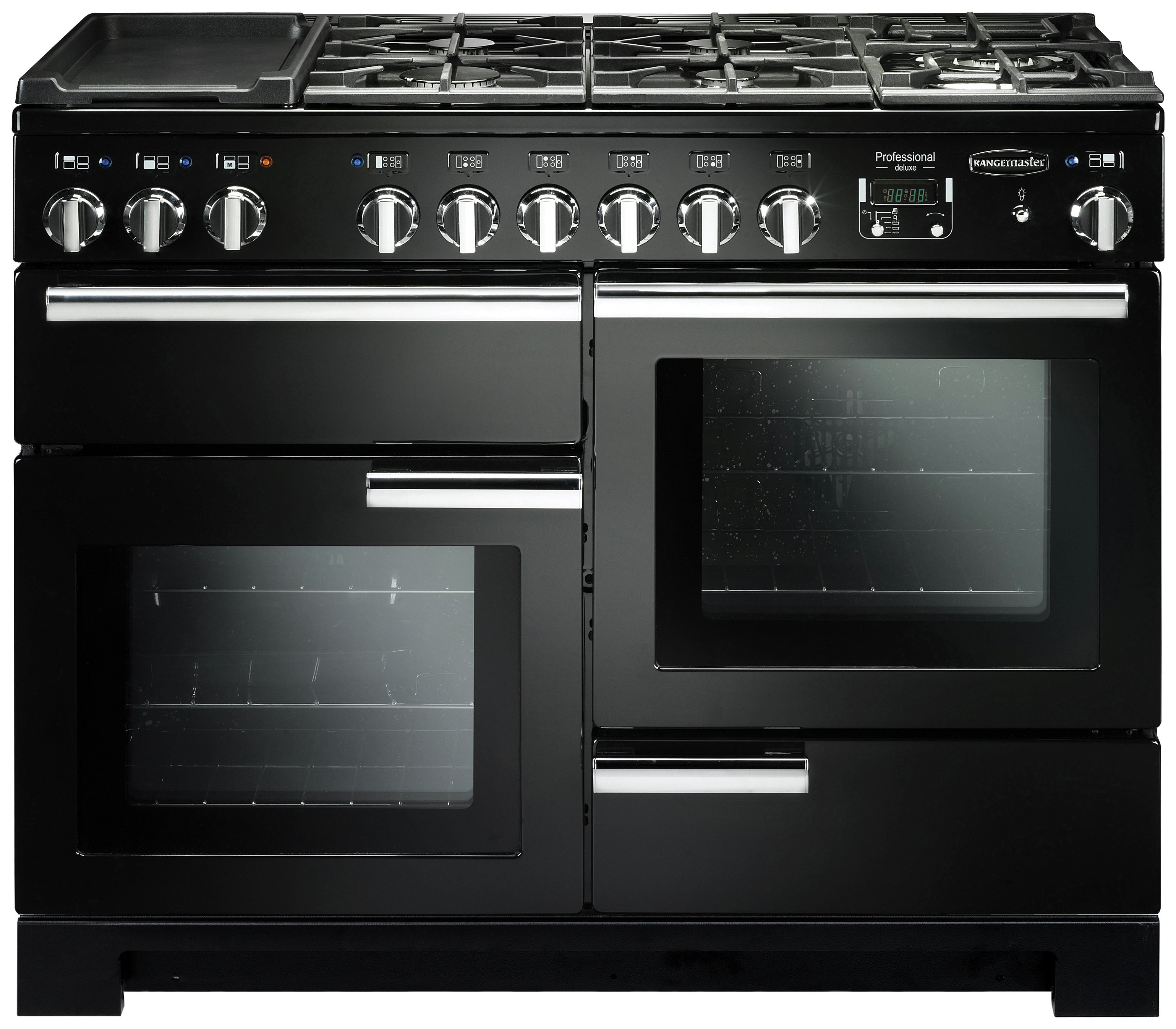 Rangemaster Professional Deluxe 110cm Dual Fuel Cooker-Black