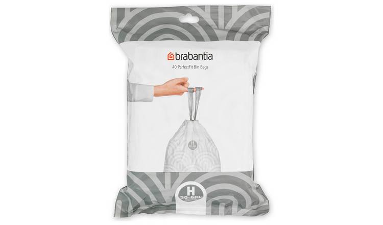 Brabantia 60L Perfect Fit Bin Liners Size H - Pack of 40