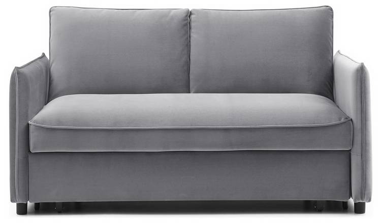 Kyoto Ruben Velvet 2 Seater Sofa Bed - Grey