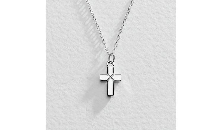 Buy Revere Sterling Silver Mini Cross Pendant Necklace Womens necklaces Argos